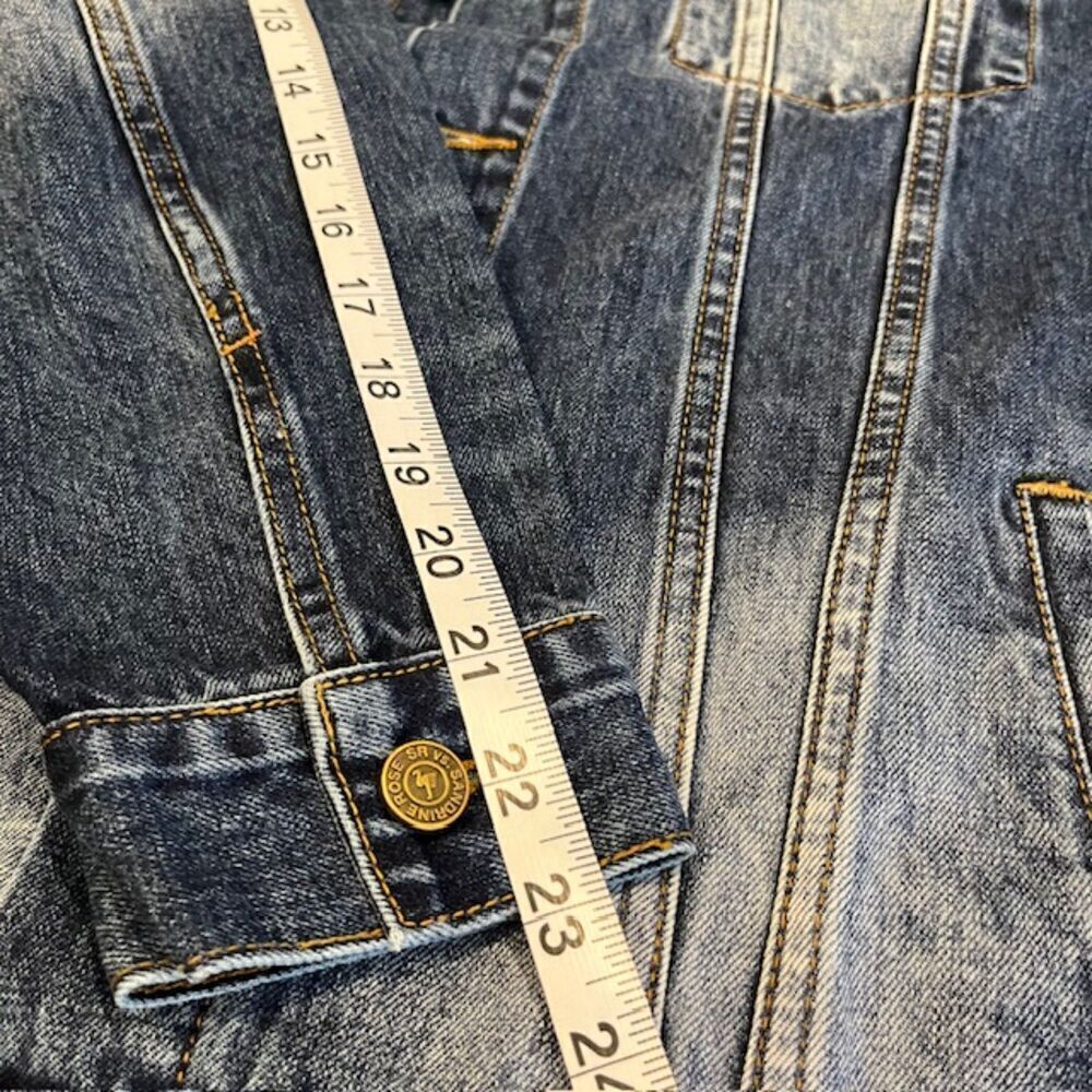 NWT Free‎ People X Sandrine Rose Oversized Denim Jacket "Not Yours" "L'Artiste" - Picture 12 of 12